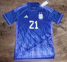 Argentina 2022 WC Dybala Away Player Jersey Adidas Slim Fit Tags 2 Stars Unused picture