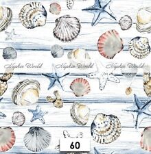 (60) TWO Paper LUNCHEON Decoupage Art Craft Napkins - SEASHELLS SHELLS OCEAN SEA picture