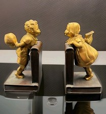 Jennings Brothers Art Deco Bronze Bookend Innocence 1920s EXCELLENT Antique  picture