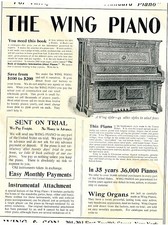Vintage Ad Print The Wing Piano , 1903, 9 x 7.25 picture