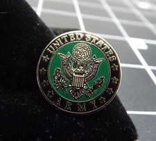 FREE SHIP Lapel Pin United States Army Black & Green Enamel 3/4