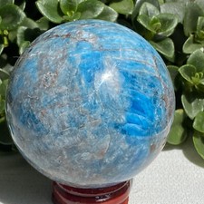 1pc Natural Blue Apatite Ball Sphere Quartz Crystal Mineral Reike Healing 60.8mm picture