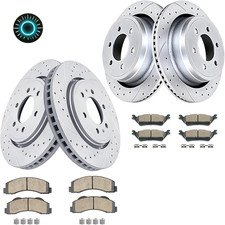 Drilled Slotted Rotors Ceramic Pads for F150 2012-2020 Manual Parking Brake NEW picture