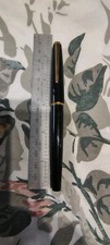 GENUINE MONTBLANC BLACK RESIN FOUNTAIN PEN FINE 14K GOLD NIB GERMANY picture