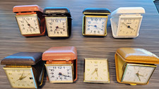 Vintage Mechanical Travel Alarm 8 Clocks Lot Westclox Bradley Seth Thomas FLORN picture