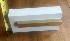 💥STELLA McCARTNEY GRAY MARBLE LOGO PLAQUE IN STONE & GOLD METAL WOW NIB picture