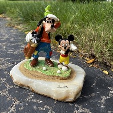 Disney Ron Lee 1998 Mickey & Goofy Golfing On Marble Slab Golf Caddie 579/1200 picture
