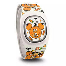 Disney Parks 2026 Halloween Mickey Minnie Pumpkin Magicband Plus Unlinked - NEW picture