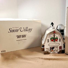 Department 56 Original Snow Village Dairy Barn 5446-1 Retired Vintage 1993 w/Box picture