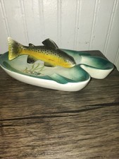 Vintage Ideal Rainbow Trout Ceramic Ashtray picture