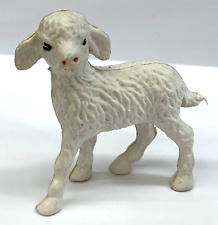 Miniature Sheep Lamb White Figure Toy Plastic Vintage 2 3/16” H picture