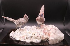 Peter Muller Hand Carved Leopard Skin Road Runner Pair on Tourmaline Base picture