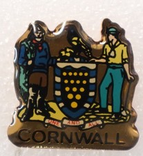 Cornwall Pinback Button One and All Crest Souvenir Lapel Pin picture
