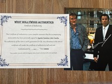 Quentin Tarantino & John Travolta autographed 8x10 photo, signed, authentic, COA picture
