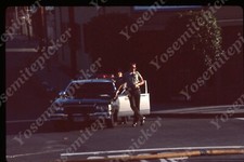 sl92 Original slide 1980’s  Los Angeles Sheriff patrolcar blocking road 545a picture