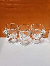 Vintage ARC Chicken Hen Clear Pressed Glass Egg Cup Made In France Set of 3  picture