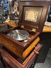 Vintage Reuge Disc Player Switzerland Inlaid Music Box picture