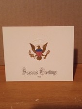 1956 White House Christmas Greeting Card Hallmark Presidential Seal Envelope VIP picture