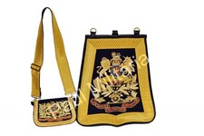 BRITISH VICTORIAN ROYAL ARTILLERY SABRETACHE WITH BRITISH VICTORIAN DRESS POUCH picture