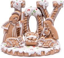 Gingerbread Themed Nativity Scene, Christmas Decor Figurines for Holiday picture
