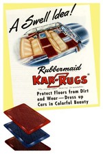 🚗 Rubbermaid Kar-Rugs Vintage Ad Poster - 1950s Automotive Style - 24x36” - picture