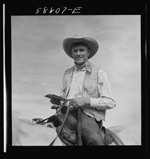 Photo:Ashland Montana Lyman Brewster 1941 Annual Rodeo Cowboy on Horse picture