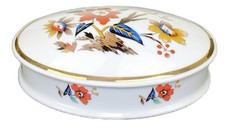 J&M Limoges France Porcelain Lidded Trinket Box Dish Floral Oval picture