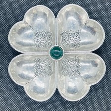 Rare Vintage Lucky Brand 4-Leaf Clover Catchall or Jewelry Vanity Trinket Box picture