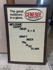 VINTAGE BEER SIGN GENESEE MESSAGE BOARD SIGN WITH LETTERS NUMBERS 1970-80S? picture