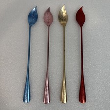 Vintage MCM Tallstirs Aluminum Cocktail Drink Leaf Spoon Stirrer Bar Tea **READ* picture
