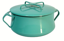 Vintage MCM Dansk Teal Enamelware Pot picture
