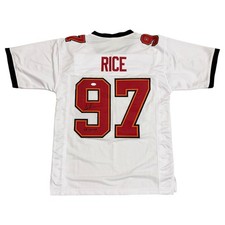 Simeon Rice Autographed Tampa Bay (White #97) Custom Stitched Jersey - JSA picture