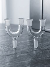 2x 14mm Glass Y Shaped Adapter 2 Way Splitter with Male Opening picture