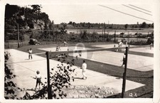Tennis Court, Epworth Heights, Ludington MI Michigan RPPC Photo Postcard COPY picture