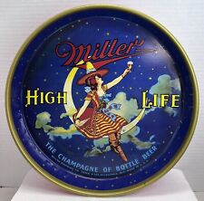 Vintage Miller High Life The Champagne of Bottle Beer Girl on Moon Serving Tray picture