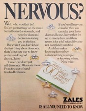 1981 Zales The Diamond Store Magazine Print Ad - Nervous? picture