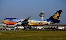 B-747-400 Singapore Tropical Airplane Desktop Wood Model Regular  picture