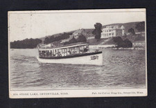 Ortonville MN Minnesota Big Stone Lake Sight Seeing Boat Early Postcard 1907 PM picture