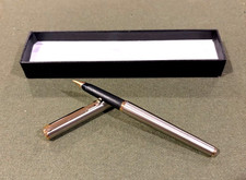 NOS Vintage Parker 180 Flighter Stainless Gold Trim Fountain Pen USA picture