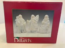 Dillard's Trimmings Porcelain White Santa's Set of 3  Excellent 6