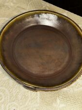 S Olson Art Pottery Glazed Pie Plate Stoneware Glazed HDM Nice 10.4” picture