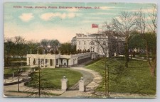 White House East Entrance Washington DC 1912 Postcard Souvo Chrome picture