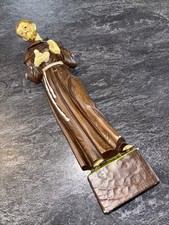 Vintage Enesco 13.25” Catholic Saint  St Francis Assisi Statue Dove Paper Mache picture