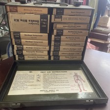 1940s MSCO Army Green First Aid Kit W/contents  picture