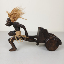 VTG Hand Carved Wood Sculpture Tiki Hawaiian Tribal Figure Primitive Retro Art picture