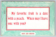 Vintage Postcard, Liking a Woman in 1910, Date with a Peach, Hot Air Shots picture