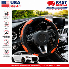 Universal Leather Car Steering Wheel Cover Anti-Slip Sport Grip Protector 15 USA picture