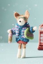 Anthropologie Travel Animal LONDON Corgi Dog Handcrafted Felt Ornament 6”H NEW c picture
