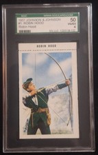 RARE 1957 Johnson & Johnson ROBIN HOOD 20 Card Complete SGC GRADED Set EX-NM picture