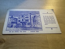 Ephemera - The Old General Post Office GPO Lombard Street Tercentenary Card 1960 picture